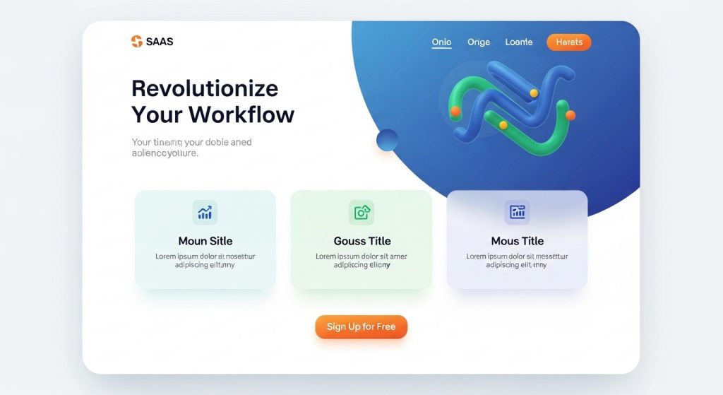 SaaS startup landing page template