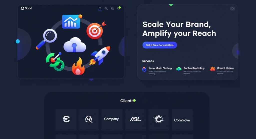 Bold digital agency website template design