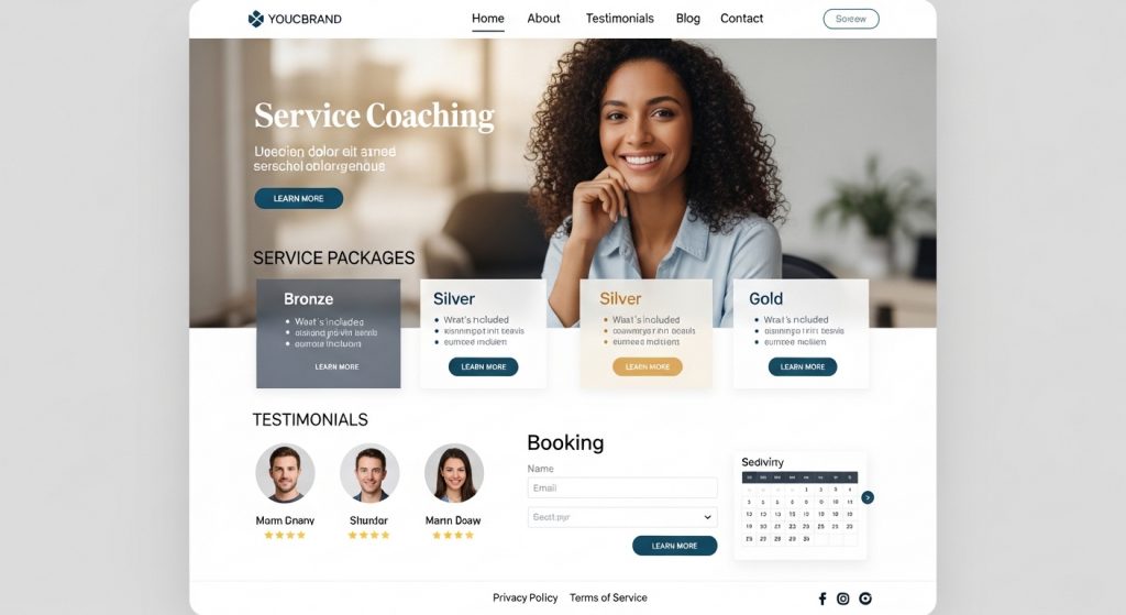 Coach personal brand website template