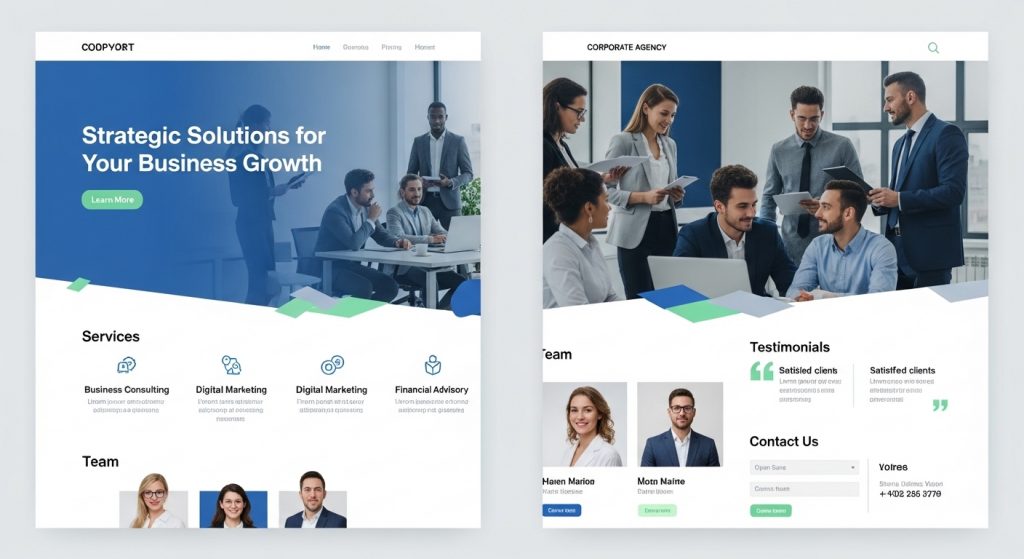 Corporate agency website template design