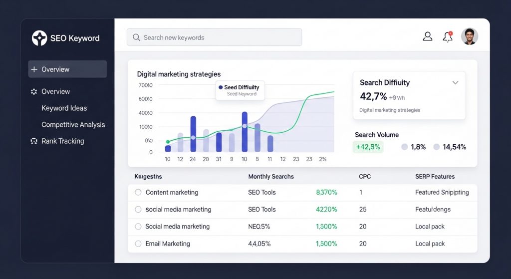 Free keyword tool interface