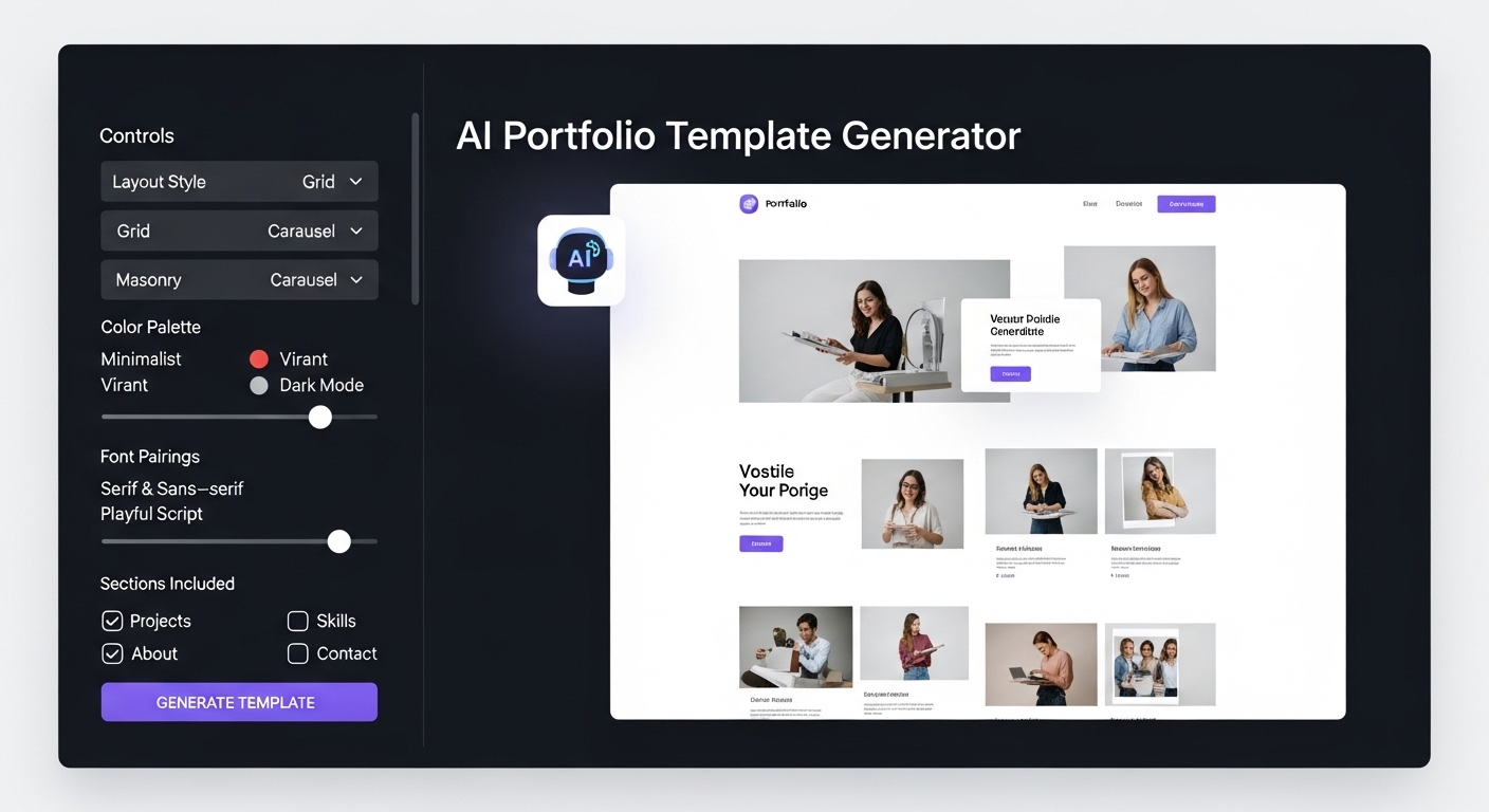 AI portfolio template generator