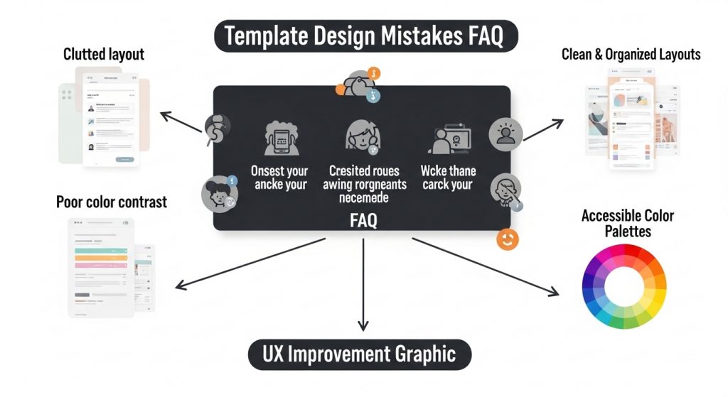 Template design mistakes FAQ illustration