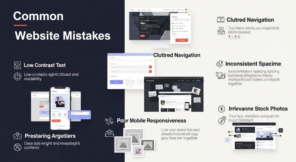Common template design mistakes infographic