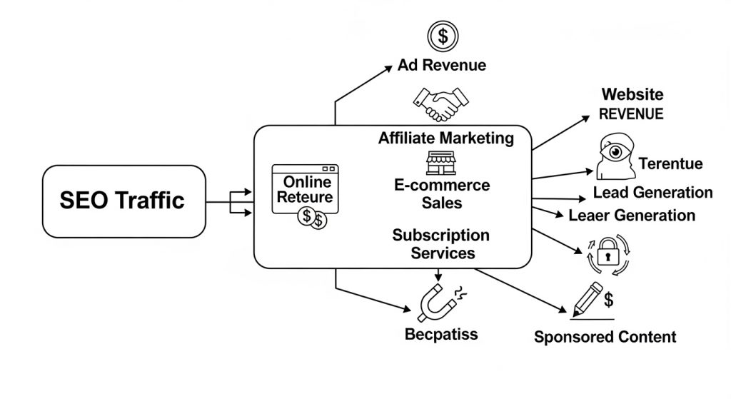 Website revenue factors diagram