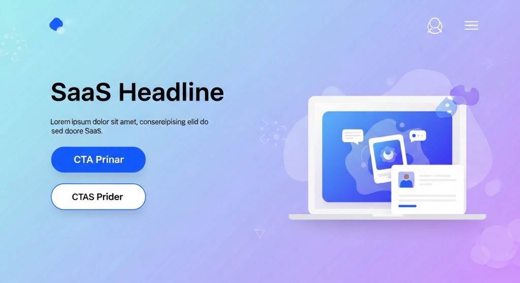 Startup landing page template example