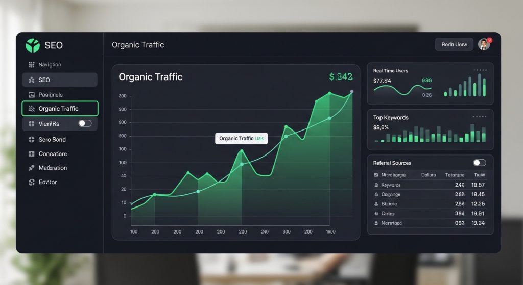 Website traffic growth chart