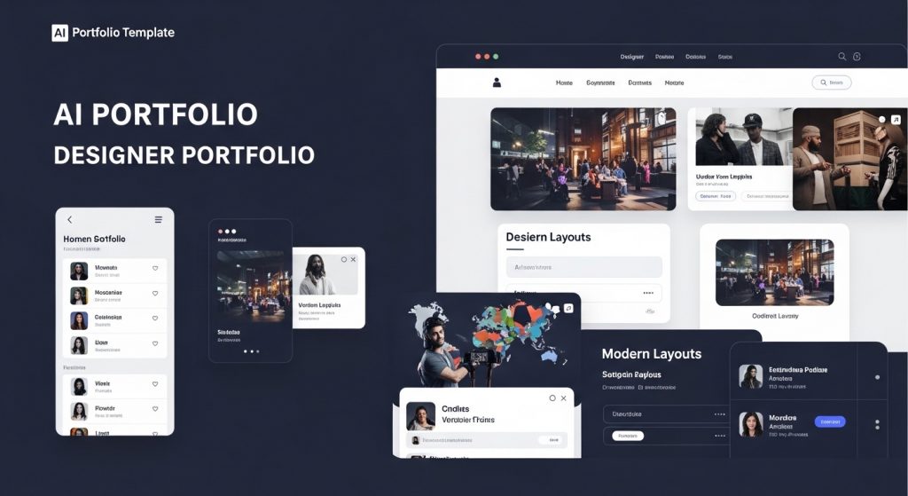 AI portfolio template generator interface