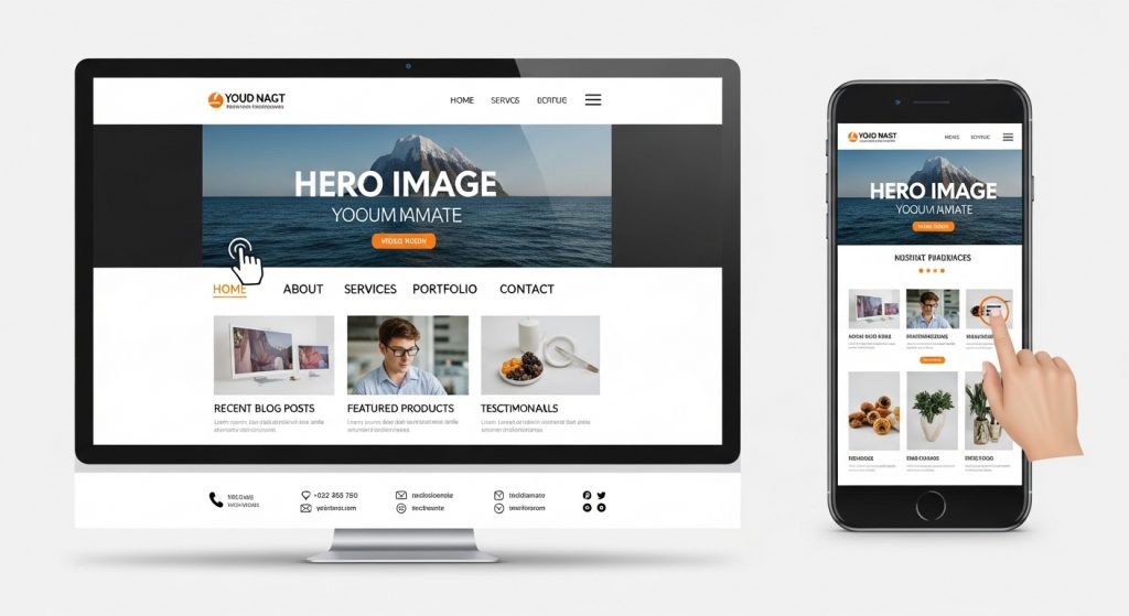 Mobile responsive website template comparison